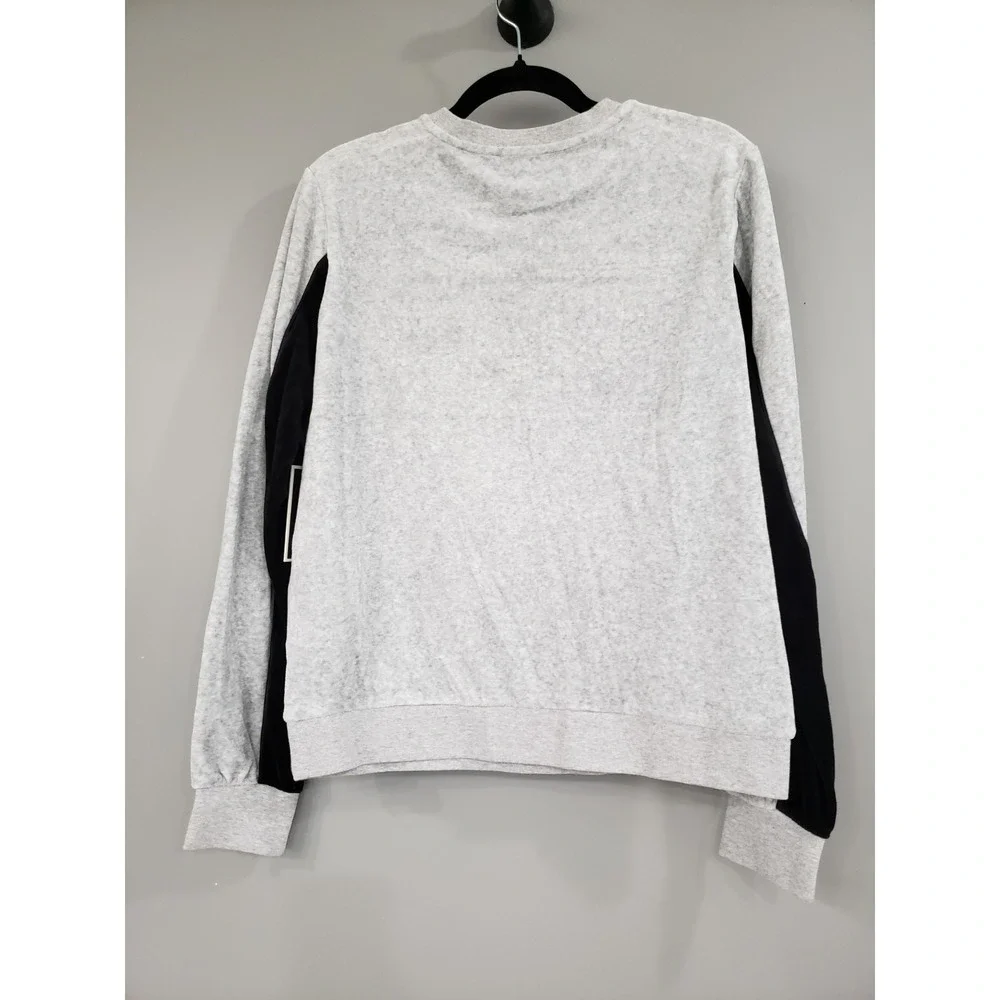 NEW JUICY COUTURE BLACK LABEL Silver Velour Gems Pullover Small $178 glam y2k